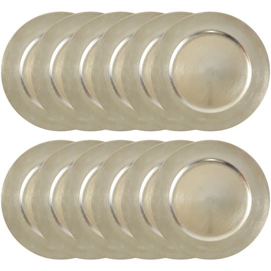 12 Pack: Champagne Charger Plate by Celebrate It&#x2122;